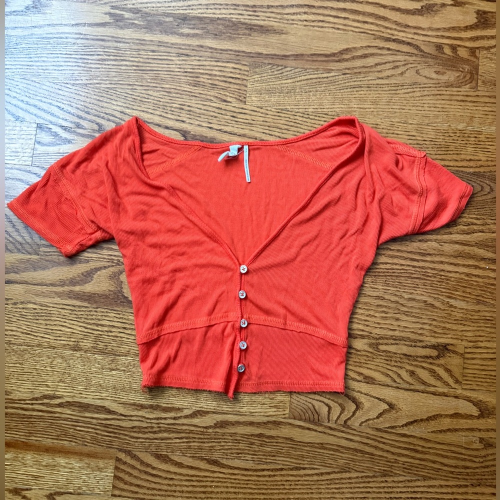 Urban Outfitters Orange Crop Top with Buttons